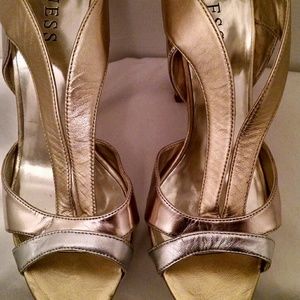 Silver and gold heels